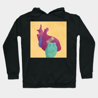 Healing Hand with Yellow bandaid Hoodie